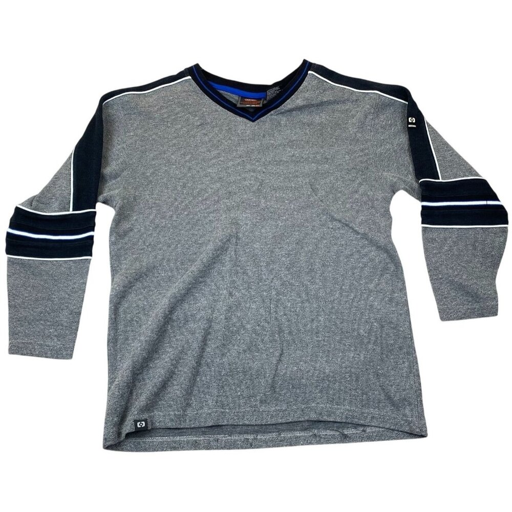 One Touch Brand Mens Sweater XL V-Neck Pullover Long Sleeve Cozy Casual Gray